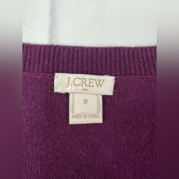 J Crew Purple Crew Neck Sweater Long Sleeve Cotton Wool Blend Size Medium - Picture 5 of 8